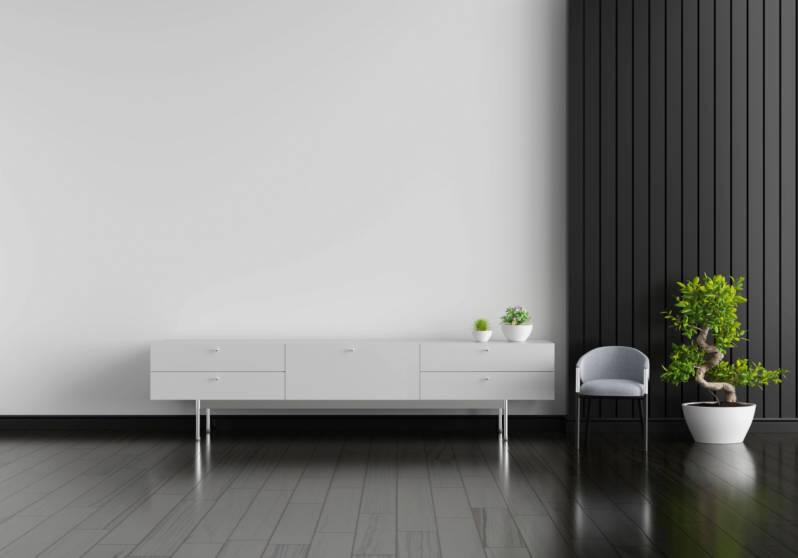 Sofa Studio white sideboard
